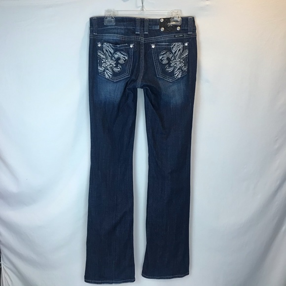 Miss Me Barely Boot Zebra Fleur de lis Pockets 27 - Picture 5 of 11